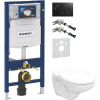 Комплект Унитаз подвесной Керамин Гранд R МЛ CDB00022814 безободковый, с микролифтом + Шумоизоляция Geberit + Инсталляция Duofix UP 320 111.300.00.5 + Кнопка Sigma 01 115.770.DW.5 черная + Крепления 111.815.00.1 к стене