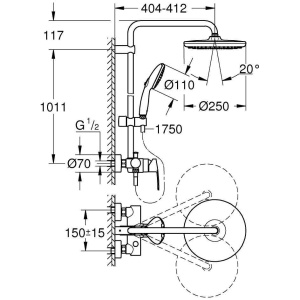 Купить Душевая стойка Grohe Tempesta System 250 26673001 хром в Москве с доставкой Душевая стойка Grohe Tempesta System 250 26673001 хром