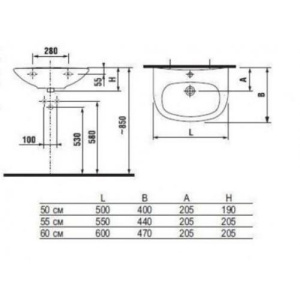 Раковина подвесная Jika Zeta 50 1039.0.000.104.1 белая