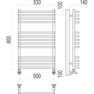 Купить Полотенцесушитель водяной Terminus Берн П13 500х800 в Москве с доставкой Полотенцесушитель водяной Terminus Берн П13 500х800