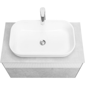 Купить Тумба с раковиной AQUATON Марбл 80 слэйт, белая матовая, раковина 1A73313KLK010 в Москве с доставкой Тумба с раковиной AQUATON Марбл 80 слэйт, белая матовая, раковина 1A73313KLK010