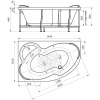 Акриловая ванна Radomir Vannesa Ирма 1 2-01-0-1-1-217 L 170x110 см, угловая, с каркасом, асимметричная