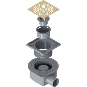 Душевой трап Boheme Smart Design, 15x15 см, золото