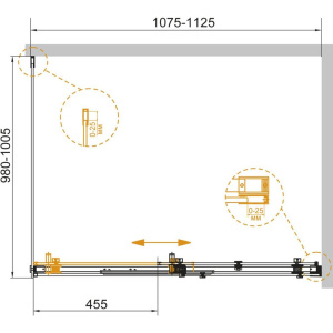 Душевой уголок Cezares Stylus Soft AH 1 110/100 C Cr