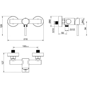 Смеситель для душа Aquatek Европа AQ1360BGM оружейная сталь