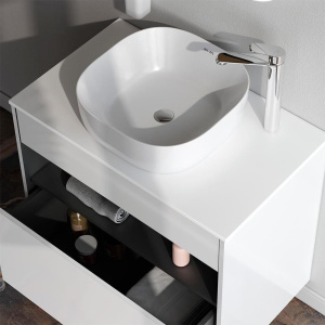 Купить Мебель для ванной AM.PM Func 80 белый глянец, со столешницей, раковина M8FWCC30430WG в Москве с доставкой Мебель для ванной AM.PM Func 80 белый глянец, со столешницей, раковина M8FWCC30430WG