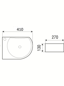 Раковина подвесная 410х270х130 WeltWasser AISBACH 5014 L (10000003876)