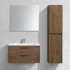 Мебель для ванной Vincea Chiara 2D 80, 2 ящика, дуб табак, с белой раковиной