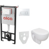 Комплект Унитаз подвесной Seramiksan Natura A051041H + Крышка AG50002 + Инсталляция AlcaPlast AM101/1120-4:1 RU M571-0001 кнопка смыва хром