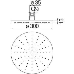 Верхний душ Nobili AD139/63FLP черный
