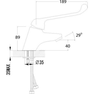 Смеситель для раковины Lemark Project LM4606C для медицинских учреждений