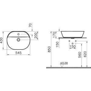 Раковина VitrA Geo 7428B003-0001