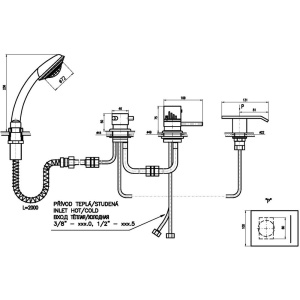 Термостатический смеситель Rav Slezak Termo DT273.5P на борт ванны, хром
