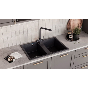 Купить Мойка кухонная Ulgran U-608 -343 антрацит в Москве с доставкой Мойка кухонная Ulgran U-608 -343 антрацит