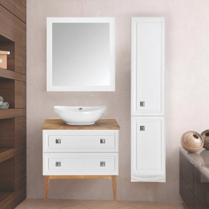 Зеркало ASB-Woodline Каталина 80 белое