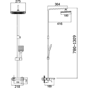 Душевая стойка Haiba HB24818-7 черная матовая
