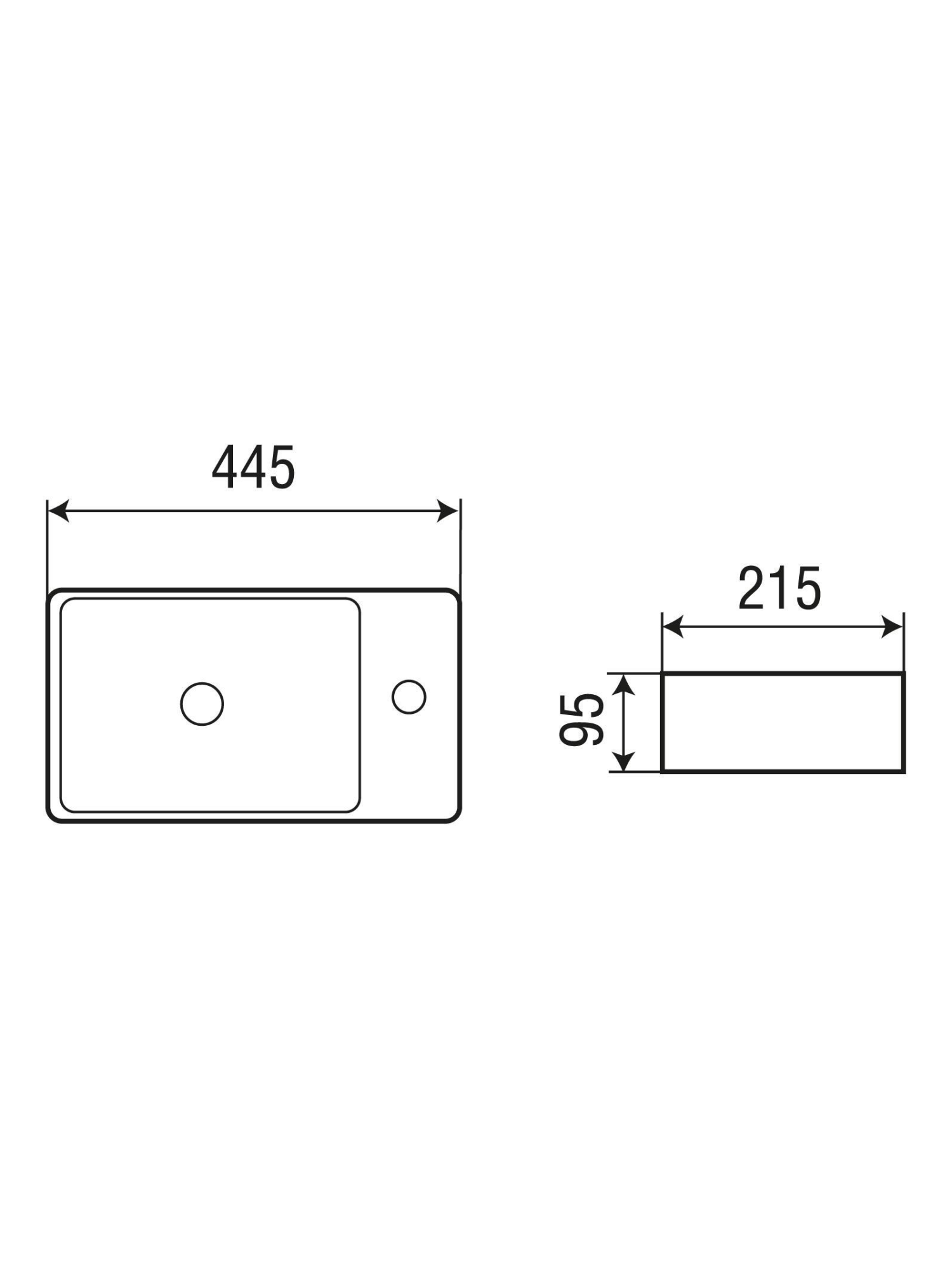 Раковина подвесная 445х215х95 WeltWasser AISBACH 5112 (10000004593)