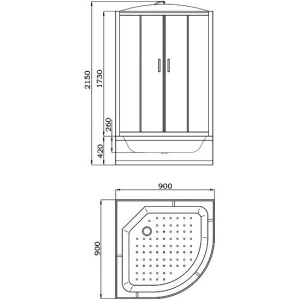 Купить Душевая кабина Parly Tomorrow EF921 90x215, с поддоном в Москве с доставкой Душевая кабина Parly Tomorrow EF921 90x215, с поддоном
