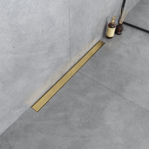 Душевой трап (лоток) Boheme Premium Linear 80 см, золото