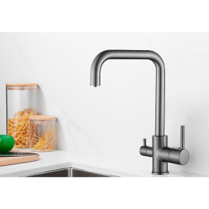 Смеситель для кухни BELZ B76802-3 вороненая сталь