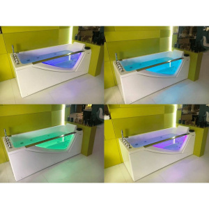 Акриловая ванна Orans OLS-BT65108 L 170x75 см, с гидромассажем, с каркасом, с экранами, со сливом-переливом, со смесителем, с подголовником, с поручнем