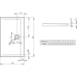 Поддон для душа Radaway Argos D 90x140