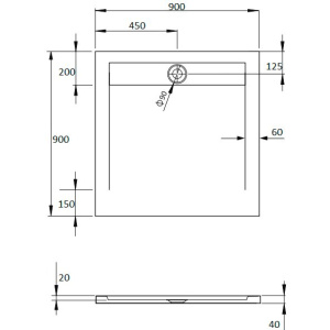 Поддон для душа Radaway Teos C 90x90 white, с сифоном