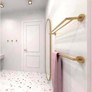 Купить Полотенцедержатель Bemeta Sablo 160204052 двойной, матовое золото в Москве с доставкой Полотенцедержатель Bemeta Sablo 160204052 двойной, матовое золото