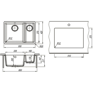 Купить Мойка кухонная Lemark Sinara 550.2-U 9910083 серый шелк в Москве с доставкой Мойка кухонная Lemark Sinara 550.2-U 9910083 серый шелк