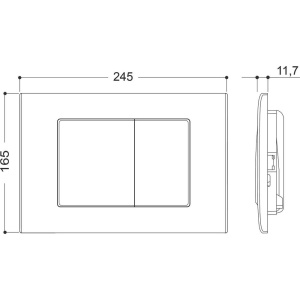 Кнопка смыва Aqueduto Quadrado QUA0140, черная матовая