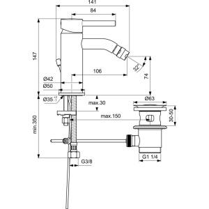 Смеситель для биде Ideal Standard Ceraline BC197AA