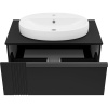 Тумба с раковиной Brevita Savoy 80, подвесная, черная