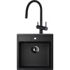 Комплект Мойка кухонная Ulgran U-406 -308 черная + Смеситель Domaci Равенна DCB 3015 черный, с гибким изливом