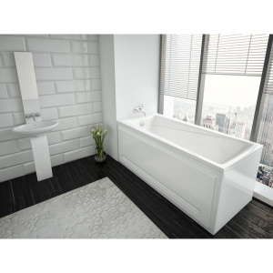 Акриловая ванна Акватек Либра LIB170-0000021 170x70 см, с каркасом, с экраном, со сливом-переливом, слив слева