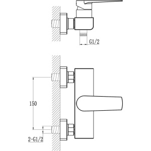 Смеситель для душа BelBagno Carin CAR ESDM CRM