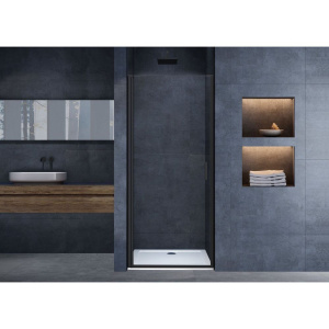 Душевая дверь в нишу Vincea Alpha VDP-3AL900CLB 90 см, стекло прозрачное, черный