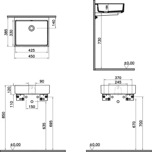 Раковина VitrA Archiplan 7403B003-0012 45 см