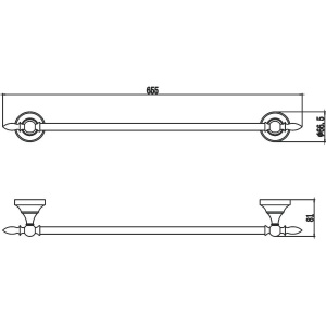 Полотенцедержатель Savol 68 b S-06824B золото