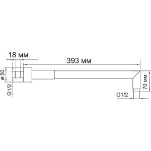 Купить Кронштейн для верхнего душа Wasserkraft A019 в Москве с доставкой Кронштейн для верхнего душа Wasserkraft A019