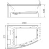 Акриловая ванна Orans BT-65100 XL 170x120 см, угловая, с гидромассажем, с каркасом, с экраном, со сливом-переливом, со смесителем, с подголовником, для двоих, асимметричная