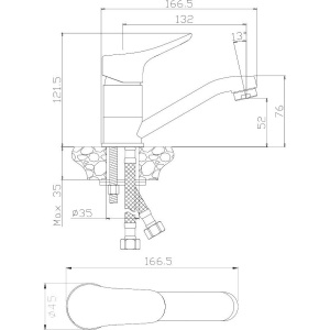 Смеситель для раковины Olive'S Arriba 09110AR