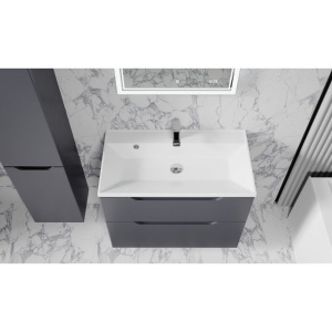 Купить Тумба с раковиной Raval Wector 70, подвесная, антрацит в Москве с доставкой Тумба с раковиной Raval Wector 70, подвесная, антрацит