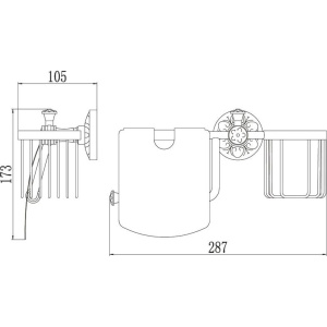 Держатель туалетной бумаги Savol 58 c S-L05851C бронза, с держателем освежителя воздуха
