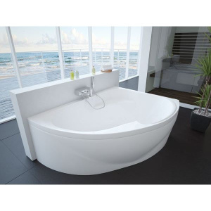 Акриловая ванна Акватек Альтаир ALT160-0000047 R 160x120 см, угловая, вклеенный каркас, с экраном, со сливом-переливом, асимметричная