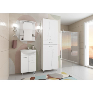 Шкаф-пенал Style Line Эко Волна 70 с бельевой корзиной