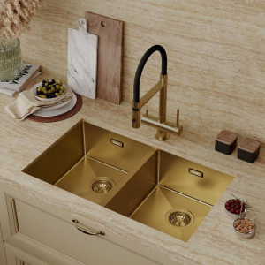 Мойка кухонная IDDIS Edifice EDI75B2i77 матовое золото