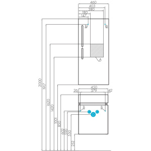 Тумба с раковиной Aquaton Эклипс 45 1A1728K1EK49R эбони светлый