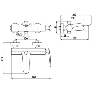 Смеситель для ванны с душем Rav Slezak Tigris TG154.5CMATC черный