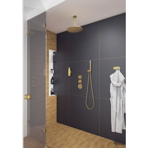 Душевой комплект Timo Saona SX-2399/17SM С ВНУТРЕННЕЙ ЧАСТЬЮ, с термостатом, матовое золото