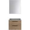 Тумба с раковиной Vincea Chiara 2D 60, 2 ящика, натуральный дуб, с серой раковиной